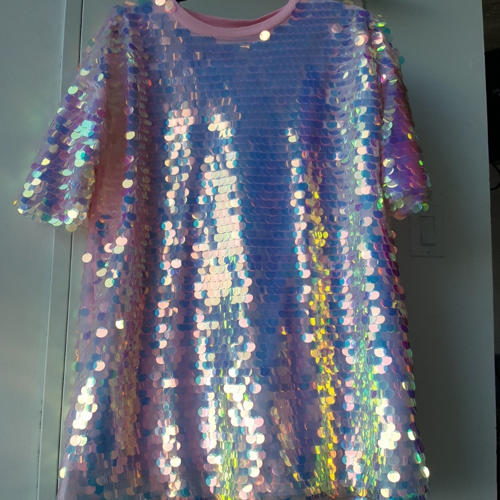 (SOLD) NWT Missguided Sequin Sparkle T Shirt Dress